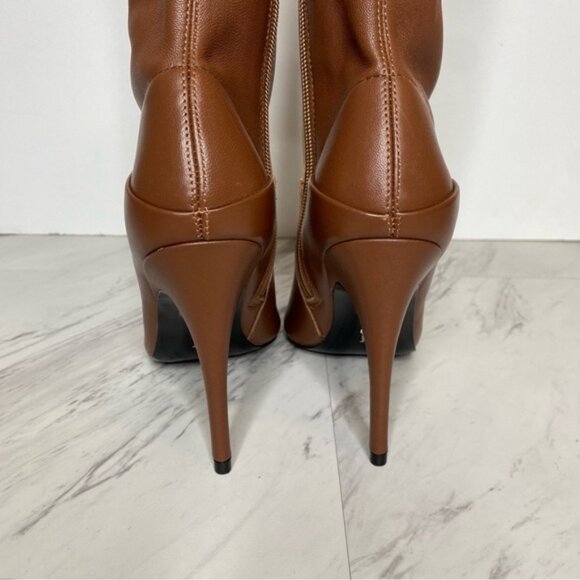 Reiss Carina Brown Leather Pointy Toe Heeled Tall Boot 36 - Picture 4 of 15